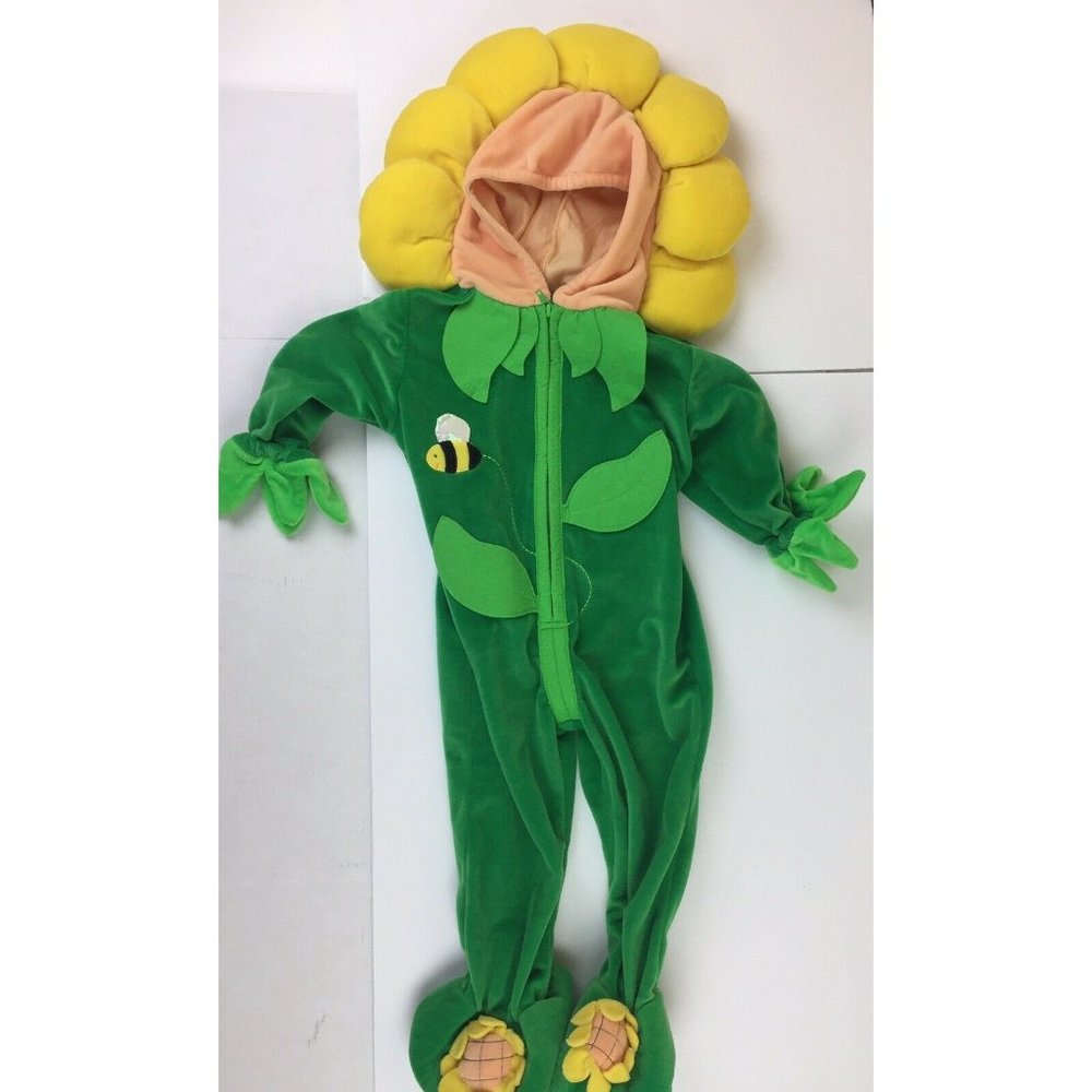 Flower Costume Girls Sz 18months Green Pink Plush